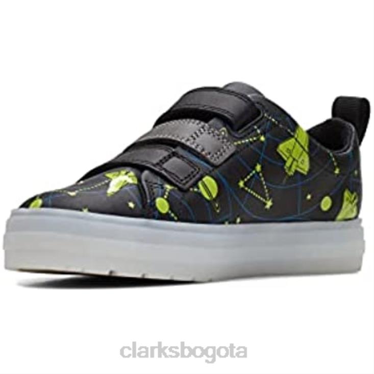 Clarks 0DX8L458 Zapatilla clarks flare cosmo k para niño negra combi niños combinado negro