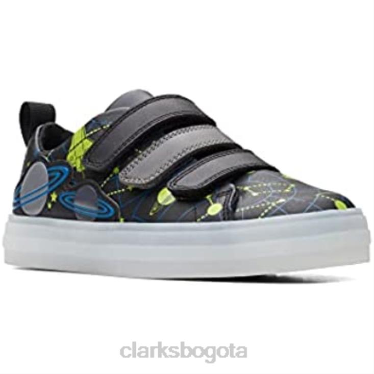 Clarks 0DX8L458 Zapatilla clarks flare cosmo k para niño negra combi niños combinado negro