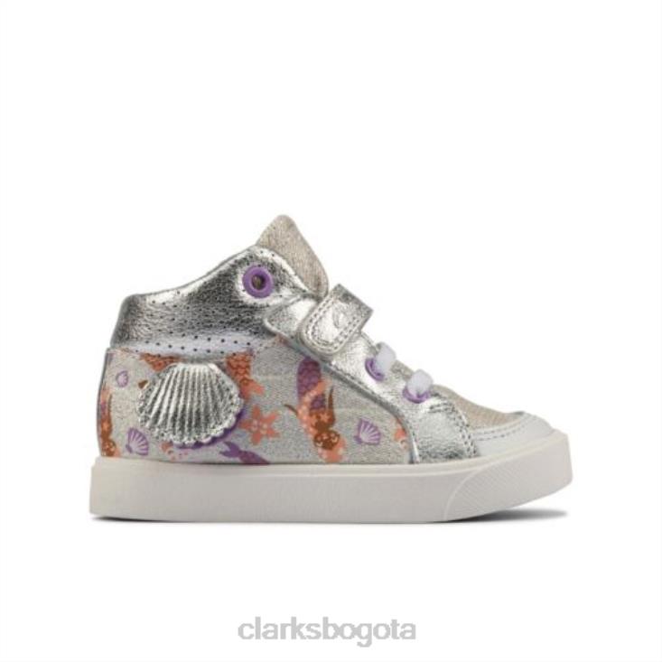 Clarks 0DX8L4580 clarks combi city pop inf f fit plateados unisexo combinado plateado