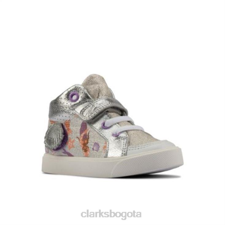 Clarks 0DX8L4580 clarks combi city pop inf f fit plateados unisexo combinado plateado