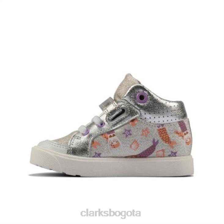 Clarks 0DX8L4580 clarks combi city pop inf f fit plateados unisexo combinado plateado