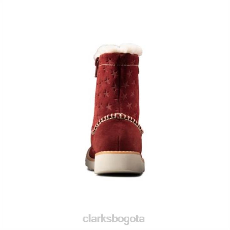 Clarks 0DX8L4584 Clarks Crown Piper Inf F Fit de ante rojo oscuro unisexo ante rojo oscuro