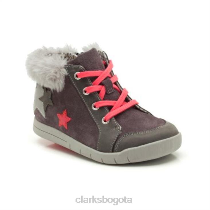 Clarks 0DX8L4587 Clarks cuero gris Crazy Cake inf f fit unisexo cuero gris