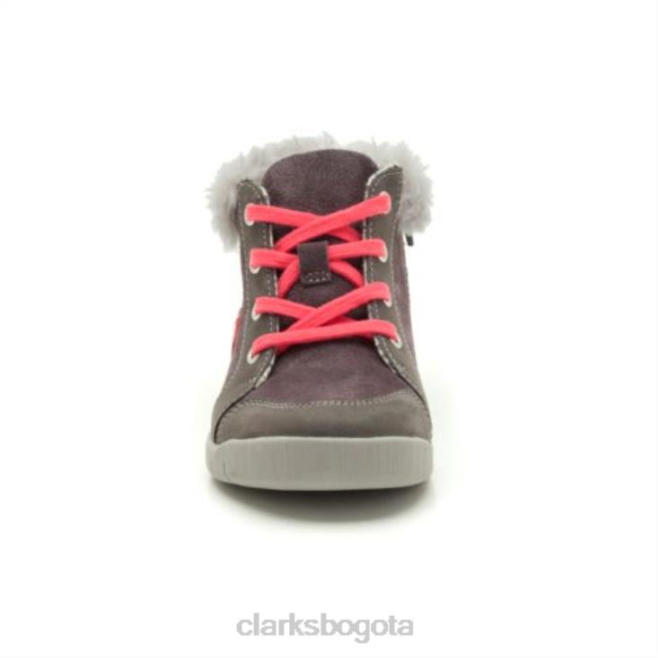Clarks 0DX8L4587 Clarks cuero gris Crazy Cake inf f fit unisexo cuero gris