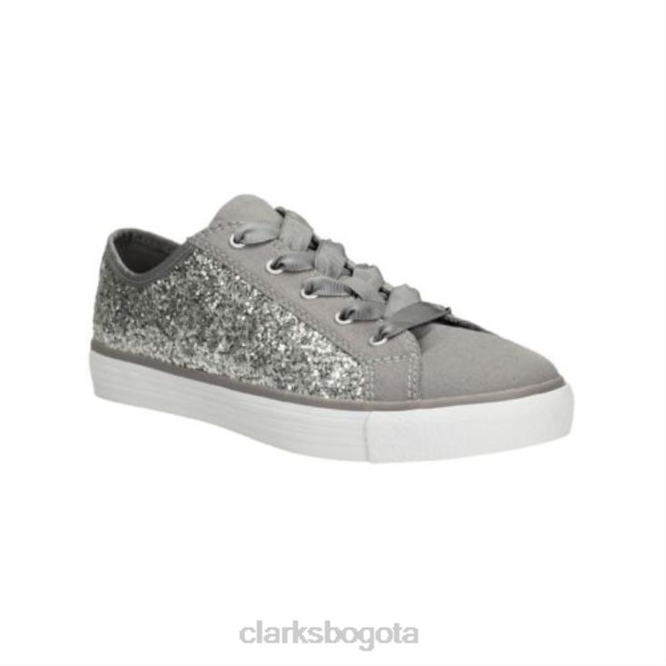 Clarks 0DX8L4589 brill cora jnr f fit clarks plata niños plata