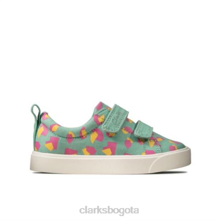 Clarks 0DX8L4591 city ​​bright inf g fit clarks sage combi niños combinación de salvia