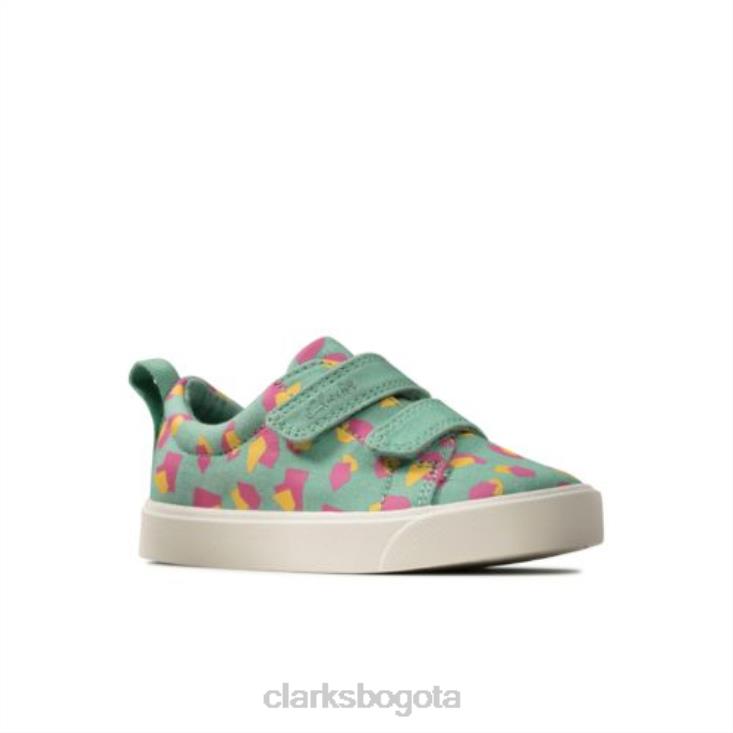 Clarks 0DX8L4591 city ​​bright inf g fit clarks sage combi niños combinación de salvia