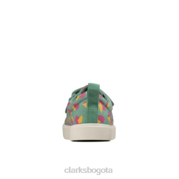 Clarks 0DX8L4591 city ​​bright inf g fit clarks sage combi niños combinación de salvia