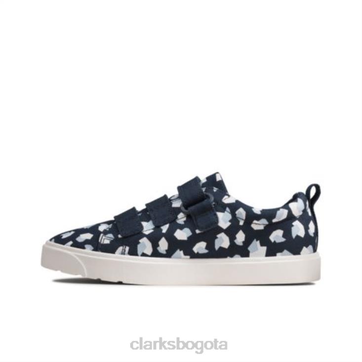 Clarks 0DX8L4599 city ​​vibe inf g fit clarks estampado azul marino niños estampado azul marino