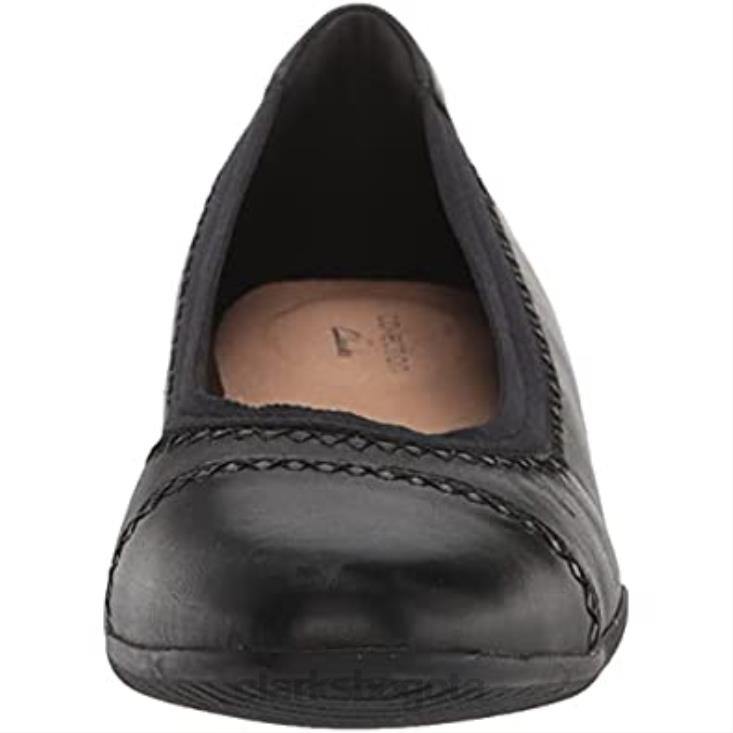 Clarks 0DX8L460 bailarinas sara de mujer de piel negra clarks de piel negra mujer cuero negro