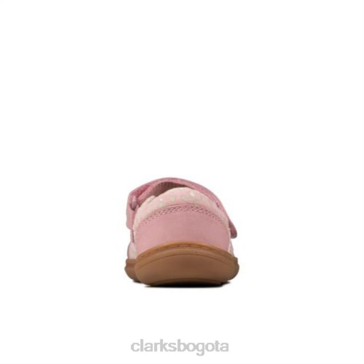 Clarks 0DX8L4601 clarks polvoriento rosa cuero flashbright fst h fit niños cuero rosa polvoriento