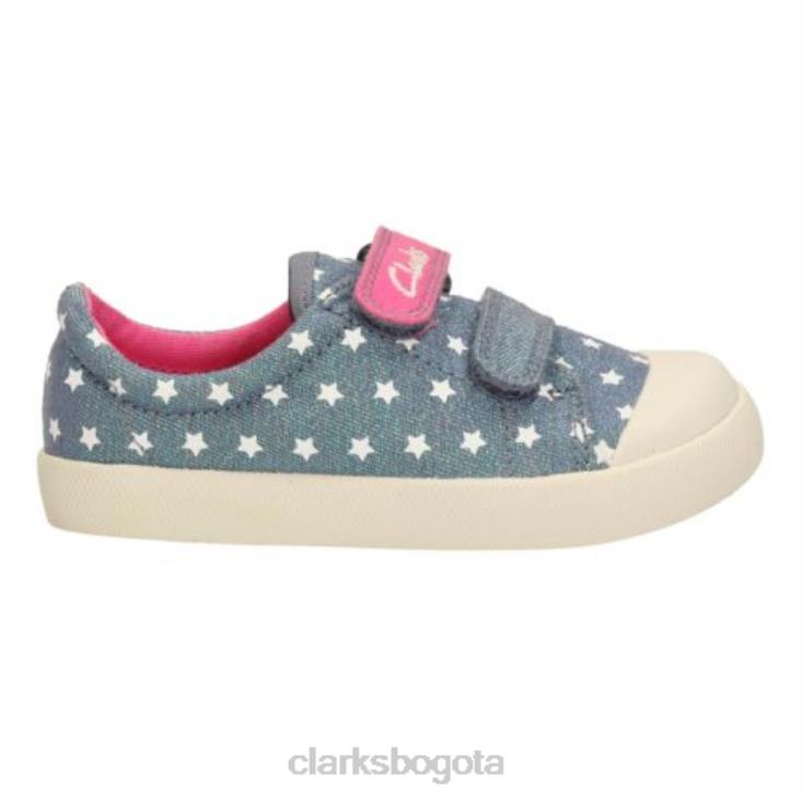 Clarks 0DX8L4602 clarks halcy hana fst g fit denim lona niños lona de mezclilla