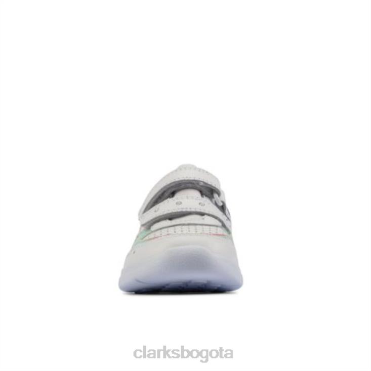 Clarks 0DX8L4603 clarks de cuero blanco ath shell fst g fit niños cuero blanco