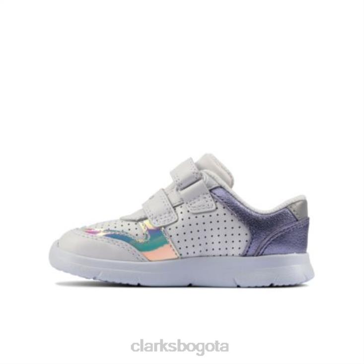 Clarks 0DX8L4603 clarks de cuero blanco ath shell fst g fit niños cuero blanco