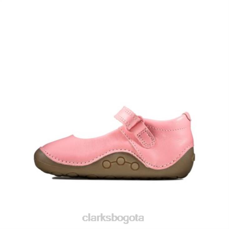 Clarks 0DX8L4608 Clarks de cuero rosa ti ny mist fst g fit niños cuero rosa