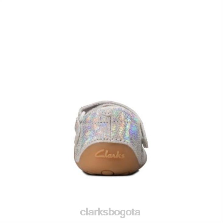 Clarks 0DX8L4611 Clarks plateado metálico ti ny mist fst f fit niños plata metalizada