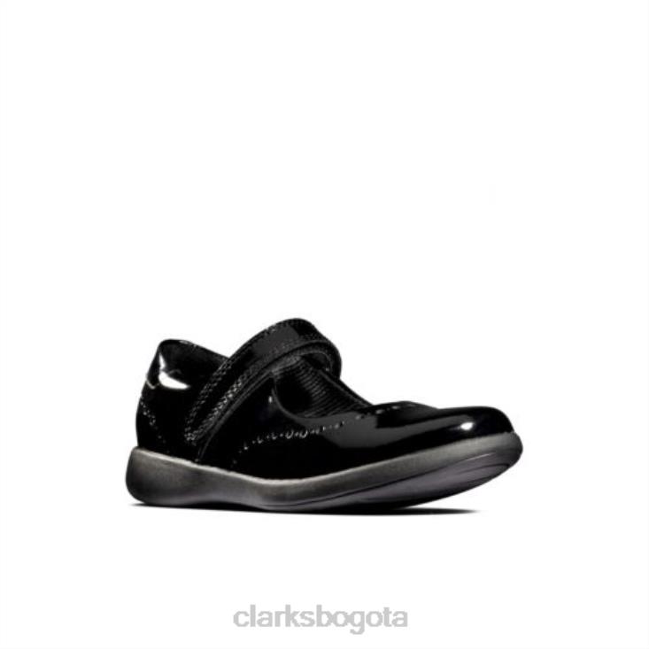 Clarks 0DX8L4612 charol negro grabado artesanal fst g fit clarks niños charol negro
