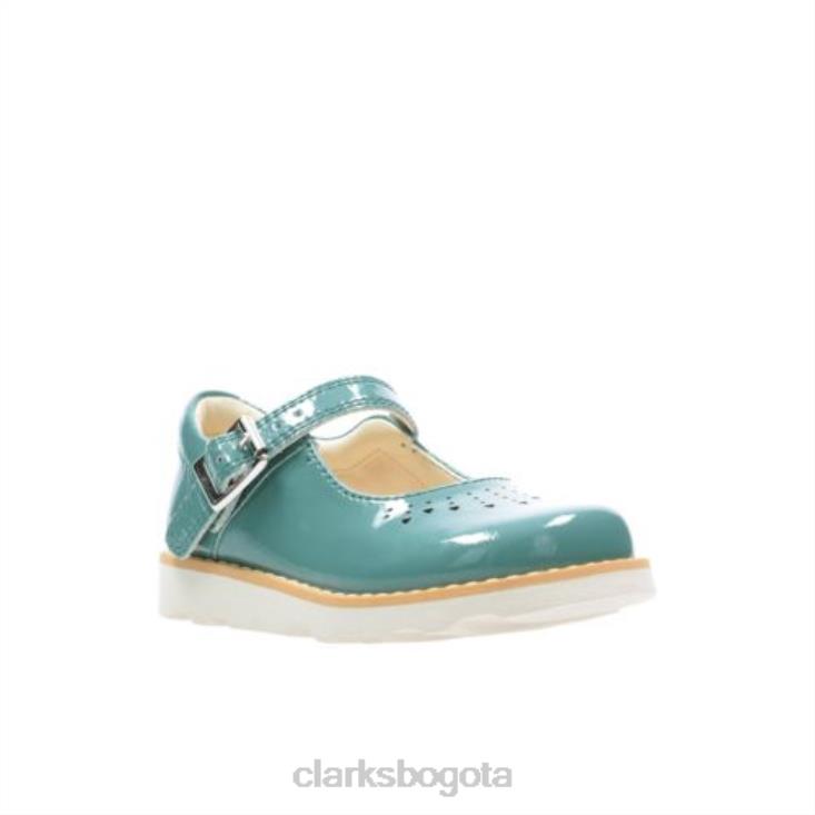 Clarks 0DX8L4621 corona salto fst f fit clarks cuero verde azulado niños cuero verde azulado