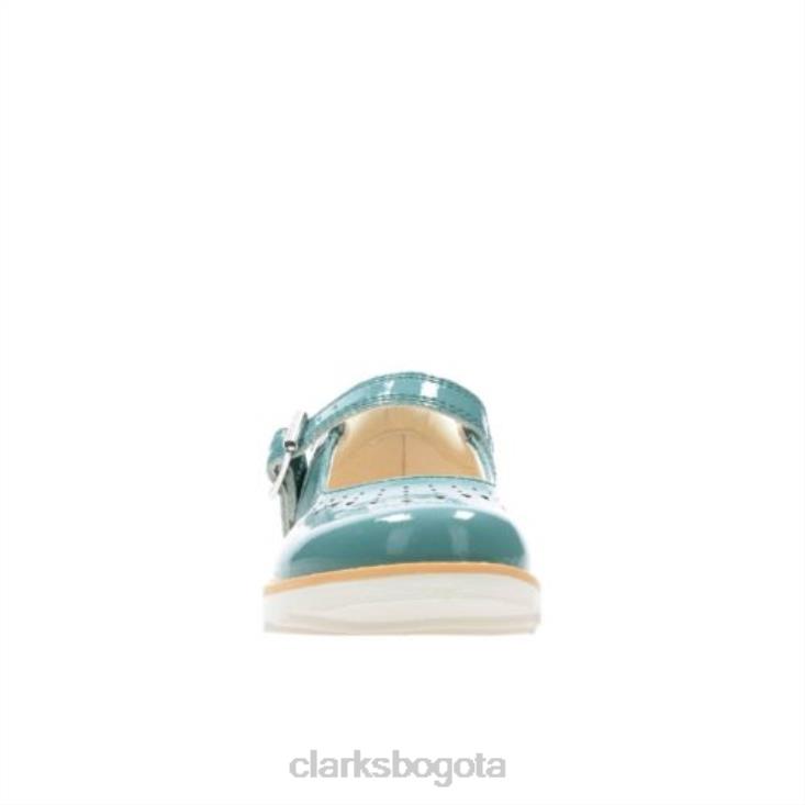 Clarks 0DX8L4621 corona salto fst f fit clarks cuero verde azulado niños cuero verde azulado