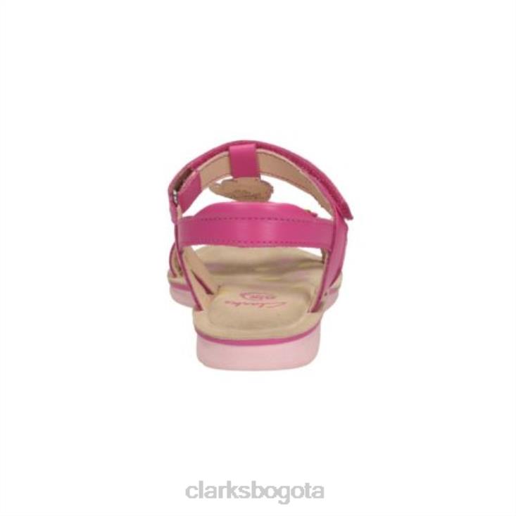 Clarks 0DX8L4627 clarks de cuero rosa mimogracie jnr f fit unisexo cuero rosa