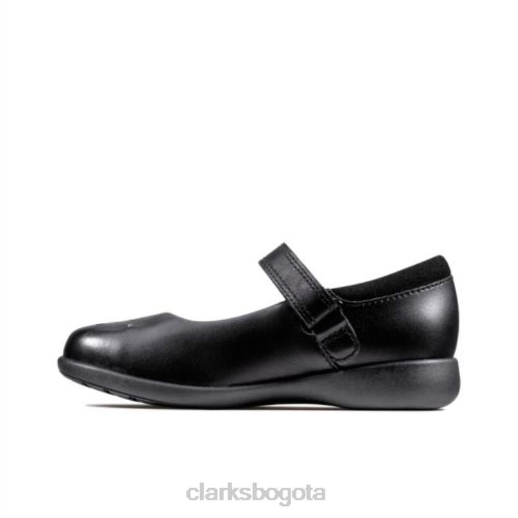 Clarks 0DX8L4629 grabar chispa jnr g fit clarks cuero negro niños cuero negro