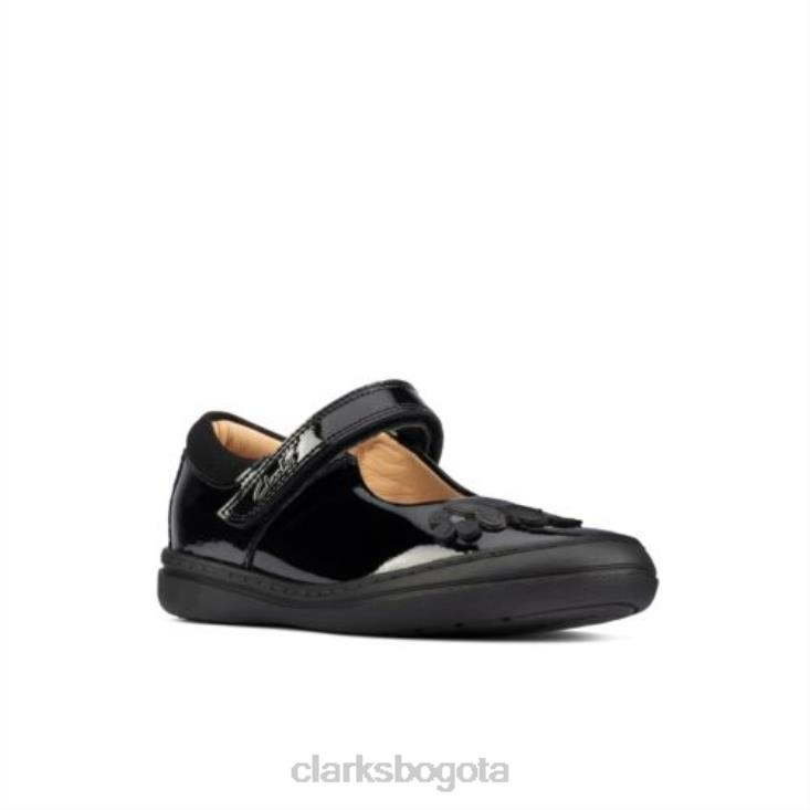 Clarks 0DX8L4631 patinete daisy inf g fit clarks charol negro niños charol negro