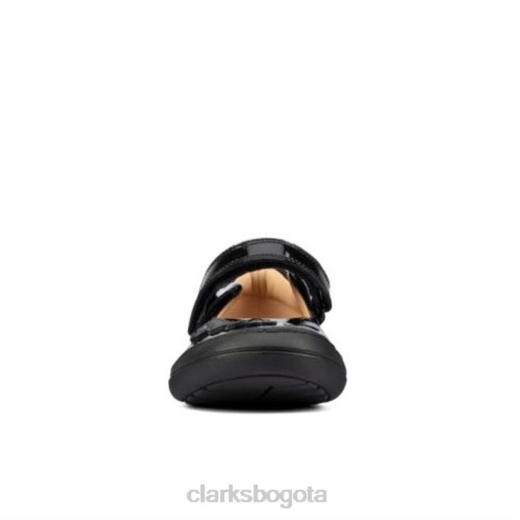 Clarks 0DX8L4631 patinete daisy inf g fit clarks charol negro niños charol negro