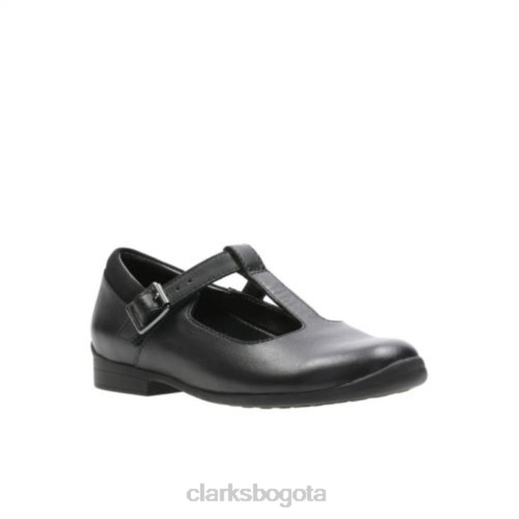 Clarks 0DX8L4632 clarks de cuero negro jamie sky inf g fit niños cuero negro