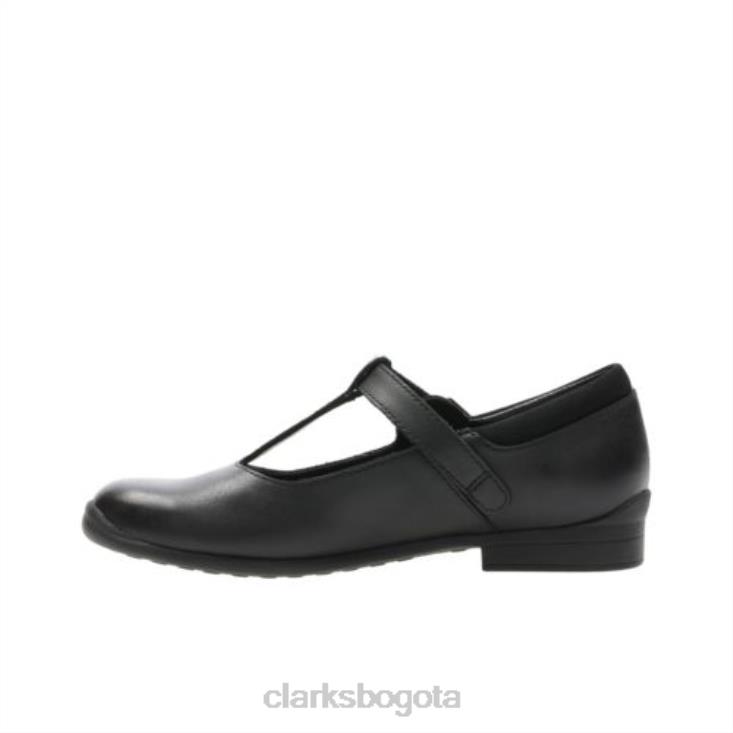 Clarks 0DX8L4632 clarks de cuero negro jamie sky inf g fit niños cuero negro