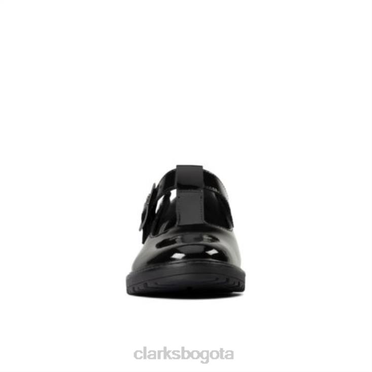 Clarks 0DX8L4636 charol negro loxhamshine jnr f fit clarks niños charol negro