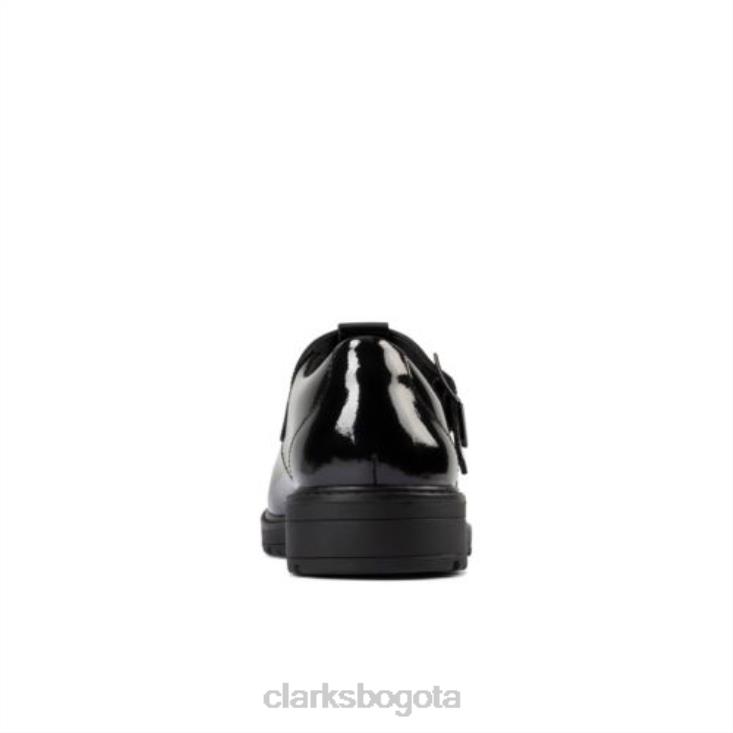 Clarks 0DX8L4636 charol negro loxhamshine jnr f fit clarks niños charol negro