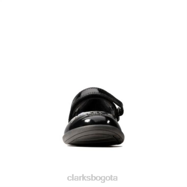 Clarks 0DX8L4637 etch spark jnr h fit clarks patente negra niños charol negro
