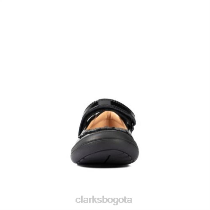 Clarks 0DX8L4638 scooter jump inf f fit charol negro clarks niños charol negro