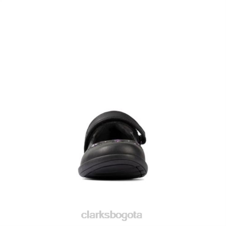 Clarks 0DX8L4639 grabado brillante inf g fit clarks cuero negro niños cuero negro