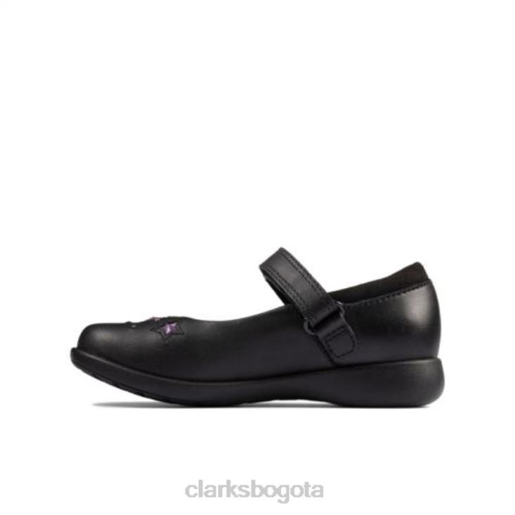 Clarks 0DX8L4639 grabado brillante inf g fit clarks cuero negro niños cuero negro