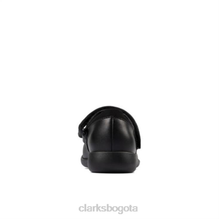 Clarks 0DX8L4639 grabado brillante inf g fit clarks cuero negro niños cuero negro