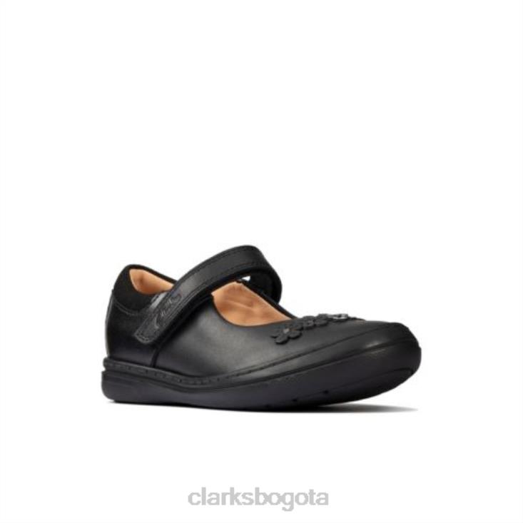 Clarks 0DX8L4640 clarks scooter jump inf f fit cuero negro niños cuero negro