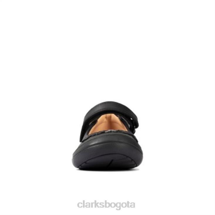 Clarks 0DX8L4640 clarks scooter jump inf f fit cuero negro niños cuero negro
