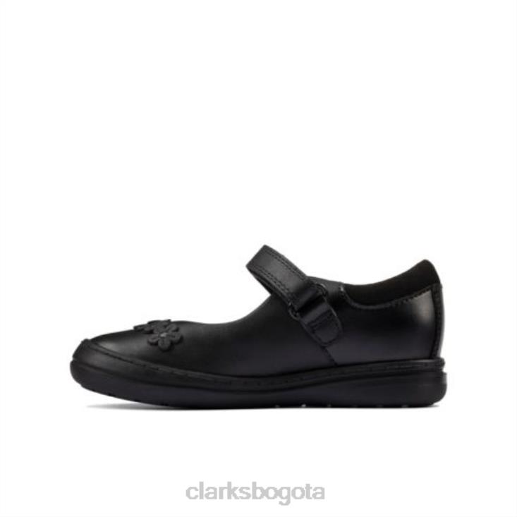 Clarks 0DX8L4640 clarks scooter jump inf f fit cuero negro niños cuero negro