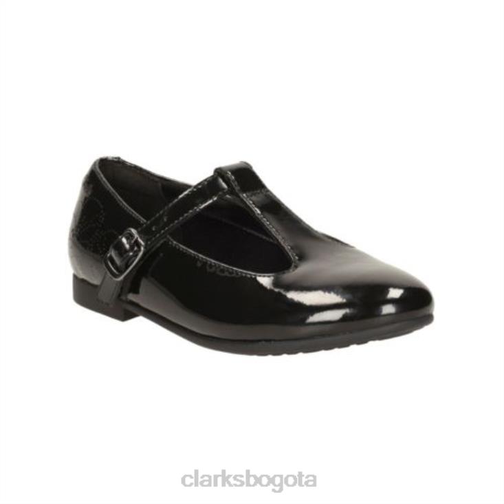 Clarks 0DX8L4648 charol negro clarks selsey fudge jnr g fit niños charol negro