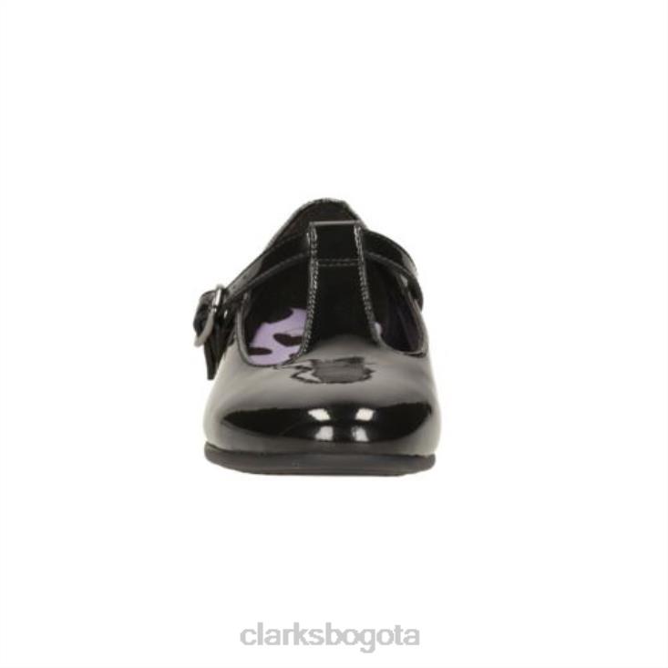 Clarks 0DX8L4650 clarks selsey fudge jnr g fit charol negro niños charol negro