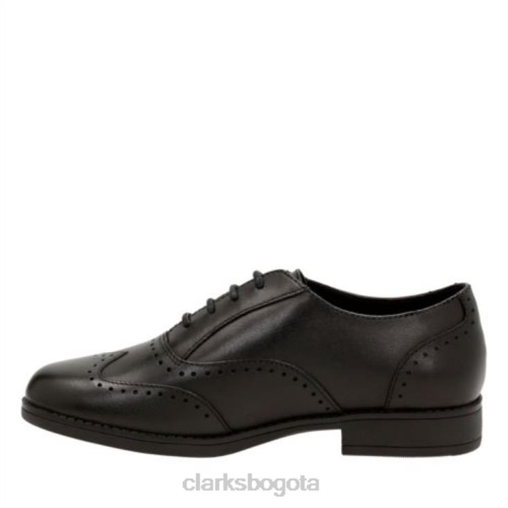 Clarks 0DX8L4652 clarks sami fizz jnr h fit de cuero negro niños cuero negro