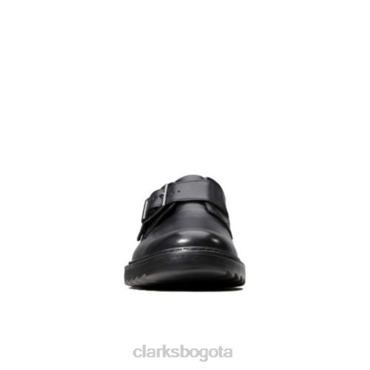 Clarks 0DX8L4653 asher civic jnr f fit clarks cuero negro niños cuero negro