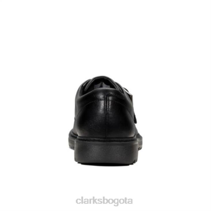 Clarks 0DX8L4653 asher civic jnr f fit clarks cuero negro niños cuero negro