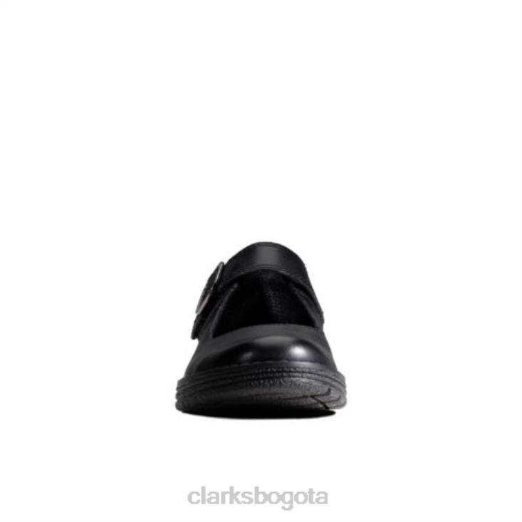 Clarks 0DX8L4654 mendip stitch jnr f fit clarks de cuero negro niños cuero negro