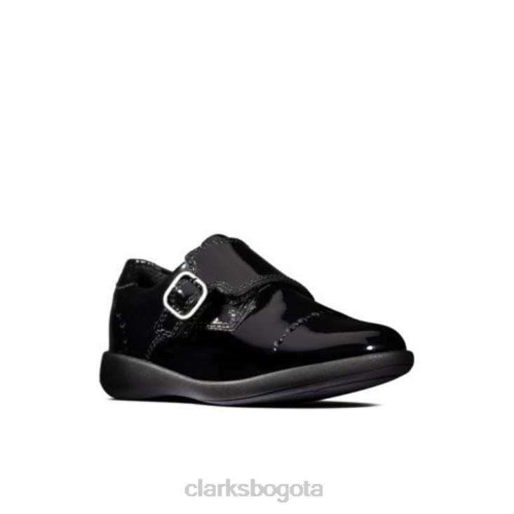 Clarks 0DX8L4658 clarks etch correa inf f fit charol negro niños charol negro