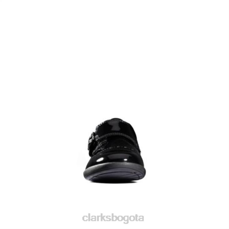 Clarks 0DX8L4658 clarks etch correa inf f fit charol negro niños charol negro