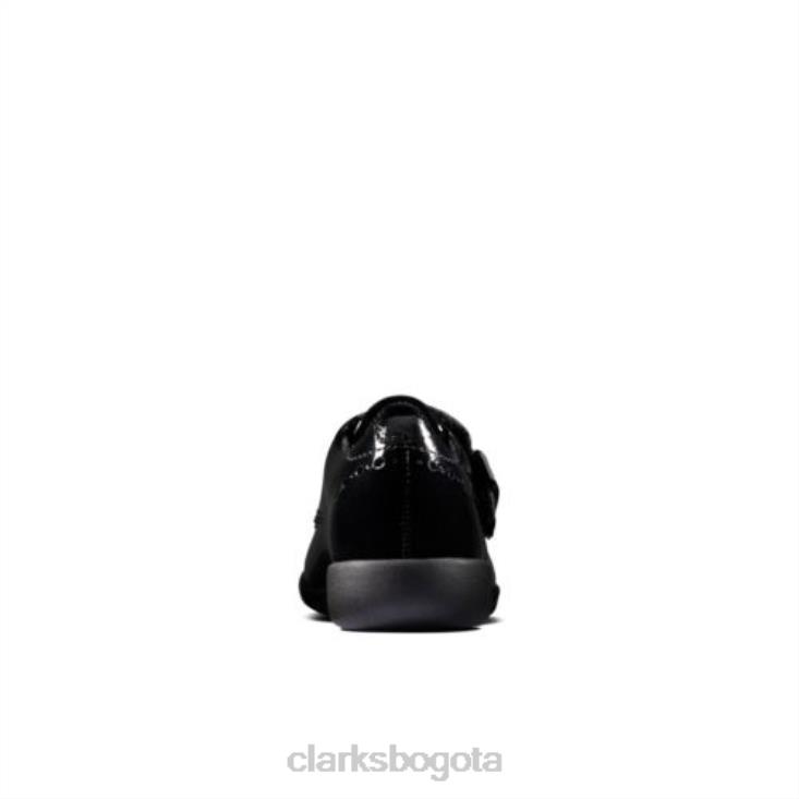 Clarks 0DX8L4658 clarks etch correa inf f fit charol negro niños charol negro