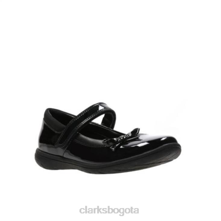Clarks 0DX8L4661 clarks venture star inf h fit charol negro niños charol negro