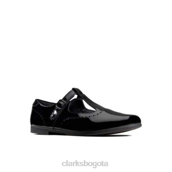 Clarks 0DX8L4664 clarks charol negro scala seek inf h fit niños charol negro